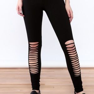 black cut out leggings